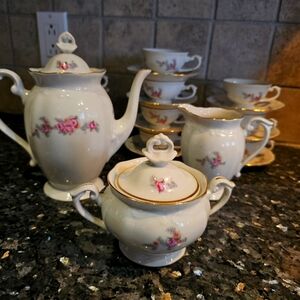 VINTAGE CHODZIEZ POLAND coffee tea set